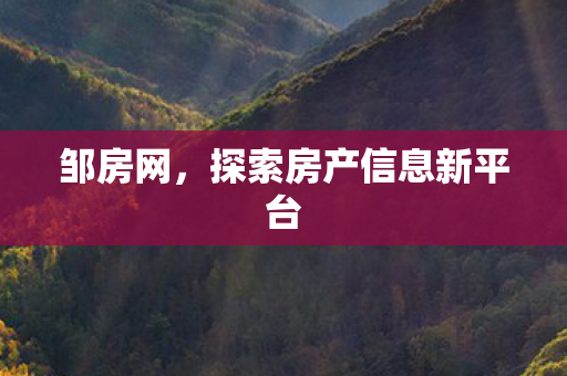 邹房网，探索房产信息新平台