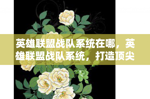 英雄联盟战队系统在哪，英雄联盟战队系统，打造顶尖团队，共赴荣耀征程