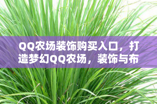 QQ农场装饰购买入口，打造梦幻QQ农场，装饰与布局的艺术