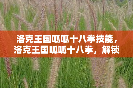 洛克王国呱呱十八拳技能，洛克王国呱呱十八拳，解锁宠物战斗新境界