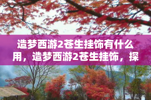 造梦西游2苍生挂饰有什么用，造梦西游2苍生挂饰，探寻游戏中的神秘宝藏