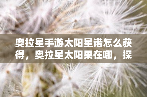 奥拉星手游太阳星诺怎么获得，奥拉星太阳果在哪，探索游戏世界的奇妙果实
