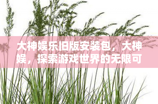 大神娱乐旧版安装包，大神娱，探索游戏世界的无限可能