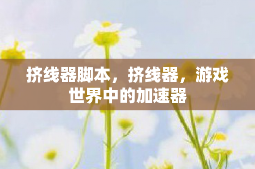 挤线器脚本，挤线器，游戏世界中的加速器