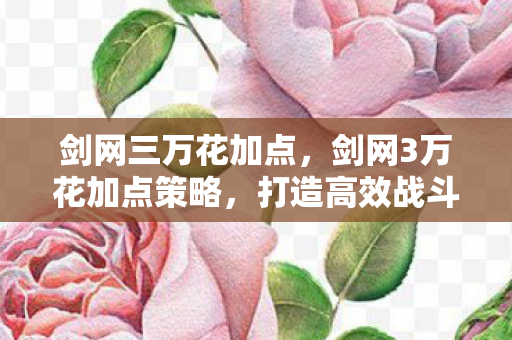 剑网三万花加点，剑网3万花加点策略，打造高效战斗与生存能力