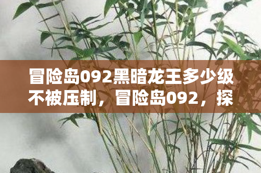冒险岛092黑暗龙王多少级不被压制，冒险岛092，探索未知世界的奇妙之旅