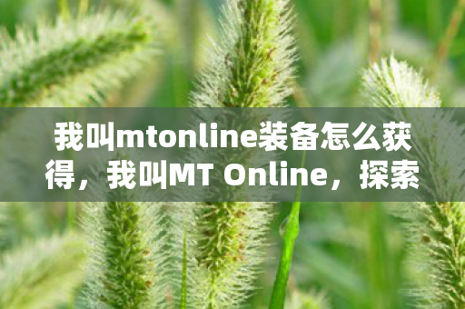 我叫mtonline装备怎么获得，我叫MT Online，探索套装掉落的奇妙之旅