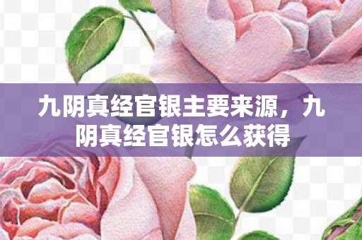 九阴真经官银主要来源，九阴真经官银怎么获得
