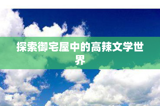 探索御宅屋中的高辣文学世界 探索御宅屋中的高辣文学世界