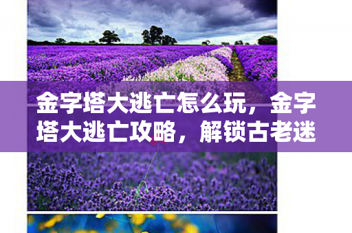 金字塔大逃亡怎么玩，金字塔大逃亡攻略，解锁古老迷宫的终极挑战