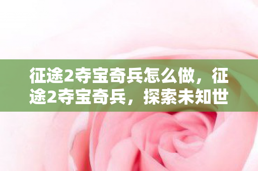 征途2夺宝奇兵怎么做，征途2夺宝奇兵，探索未知世界的奇妙之旅