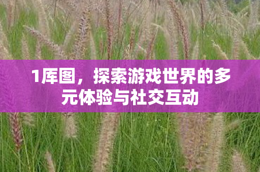 1厍图，探索游戏世界的多元体验与社交互动