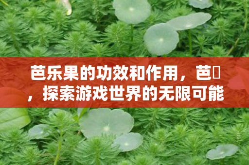 芭乐果的功效和作用，芭樂，探索游戏世界的无限可能