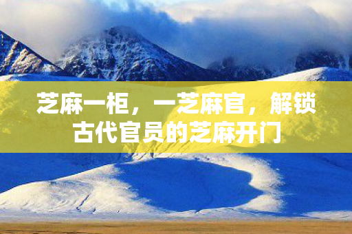 芝麻一柜，一芝麻官，解锁古代官员的芝麻开门