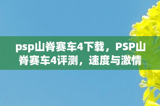 psp山脊赛车4下载，PSP山脊赛车4评测，速度与激情的赛道盛宴