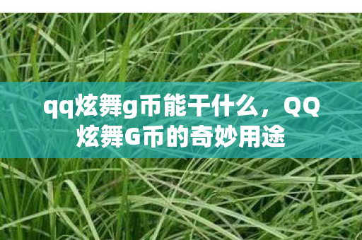 qq炫舞g币能干什么，QQ炫舞G币的奇妙用途