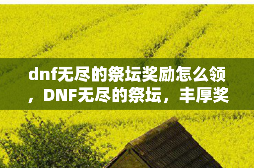 dnf无尽的祭坛奖励怎么领，DNF无尽的祭坛，丰厚奖励与独特体验