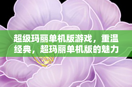 超级玛丽单机版游戏，重温经典，超玛丽单机版的魅力与回忆