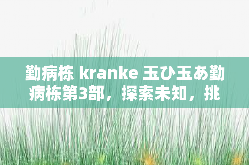勤病栋 kranke 玉ひ玉あ勤病栋第3部，探索未知，挑战自我