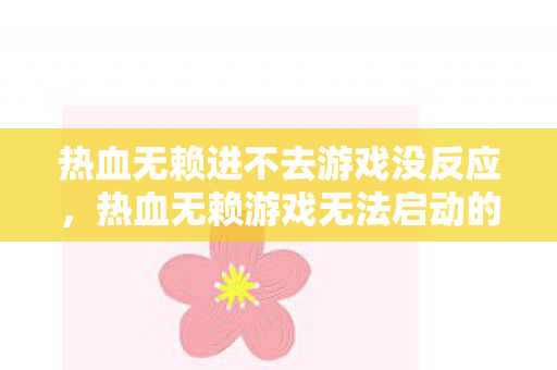 热血无赖进不去游戏没反应，热血无赖游戏无法启动的解决指南