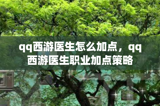 qq西游医生怎么加点，qq西游医生职业加点策略