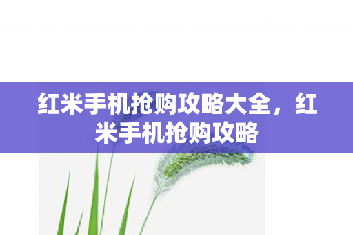 红米手机抢购攻略大全，红米手机抢购攻略