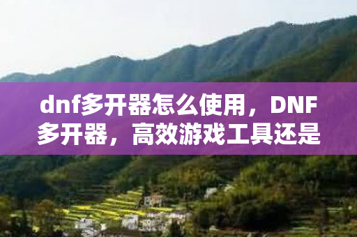 dnf多开器怎么使用，DNF多开器，高效游戏工具还是潜在风险？