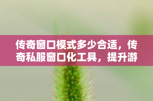 传奇窗口模式多少合适，传奇私服窗口化工具，提升游戏体验的利器