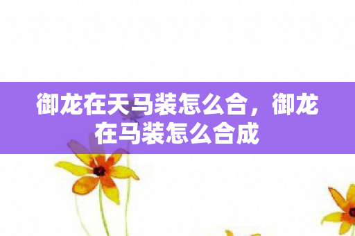 御龙在天马装怎么合，御龙在马装怎么合成