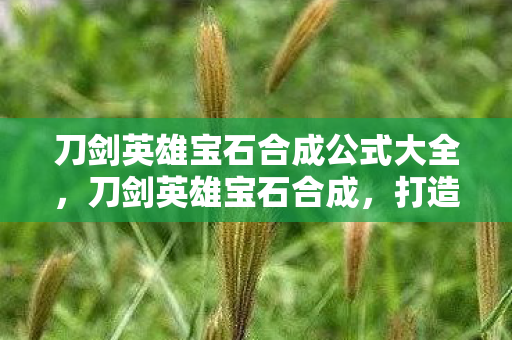 刀剑英雄宝石合成公式大全，刀剑英雄宝石合成，打造传奇装备的关键步骤