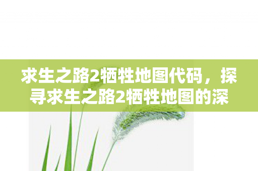 求生之路2牺牲地图代码，探寻求生之路2牺牲地图的深层含义与游戏策略