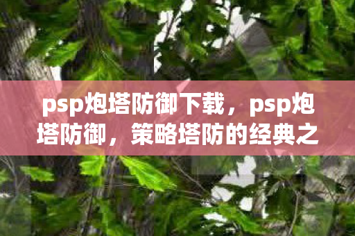 psp炮塔防御下载，psp炮塔防御，策略塔防的经典之作