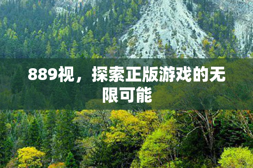 889视，探索正版游戏的无限可能