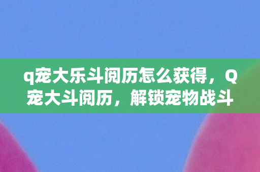 q宠大乐斗阅历怎么获得，Q宠大斗阅历，解锁宠物战斗新境界