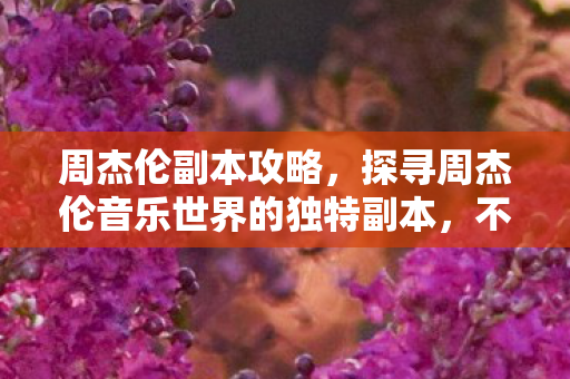 周杰伦副本攻略，探寻周杰伦音乐世界的独特副本，不只是音乐的传承，更是情感的共鸣