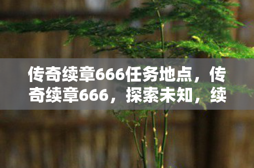 传奇续章666任务地点，传奇续章666，探索未知，续写传奇