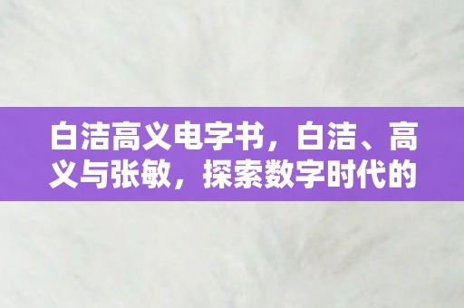 白洁高义电字书，白洁、高义与张敏，探索数字时代的创新与合作