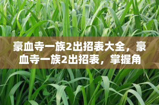 豪血寺一族2出招表大全，豪血寺一族2出招表，掌握角色技能，畅享格斗盛宴