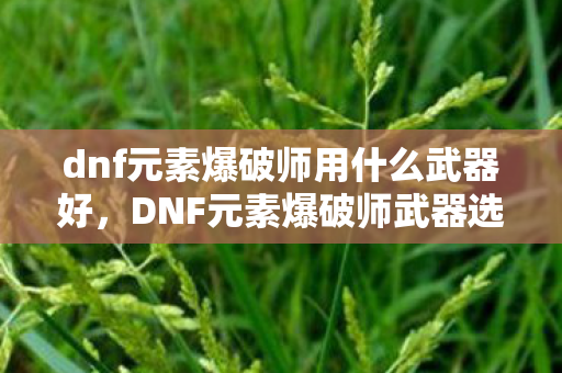 dnf元素爆破师用什么武器好，DNF元素爆破师武器选择指南