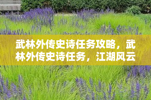 武林外传史诗任务攻略，武林外传史诗任务，江湖风云再起