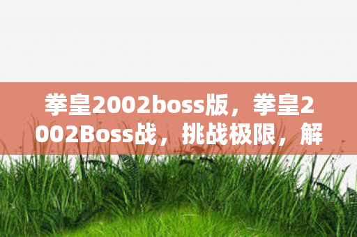 拳皇2002boss版，拳皇2002Boss战，挑战极限，解锁隐藏技能