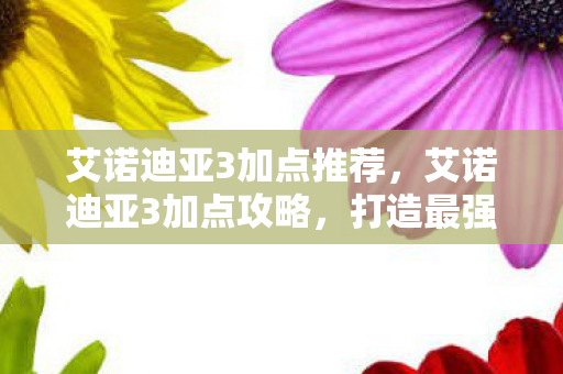 艾诺迪亚3加点推荐，艾诺迪亚3加点攻略，打造最强角色的关键步骤