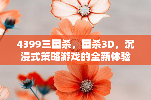 4399三国杀，国杀3D，沉浸式策略游戏的全新体验