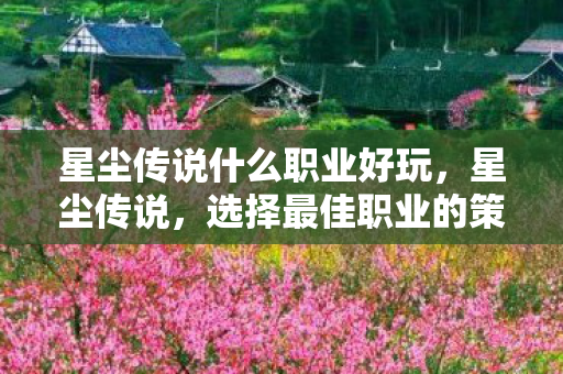 星尘传说什么职业好玩，星尘传说，选择最佳职业的策略指南