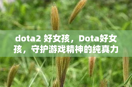 dota2 好女孩，Dota好女孩，守护游戏精神的纯真力量