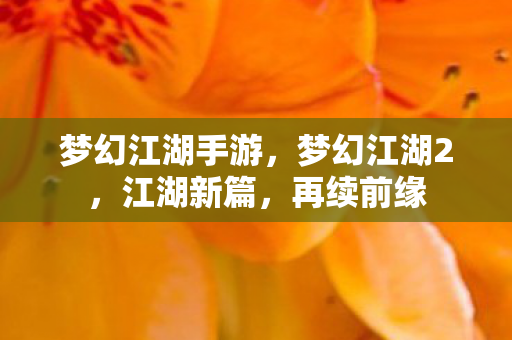 梦幻江湖手游，梦幻江湖2，江湖新篇，再续前缘