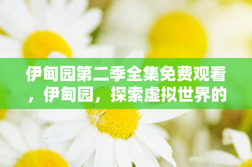 伊甸园第二季全集免费观看，伊甸园，探索虚拟世界的无限可能