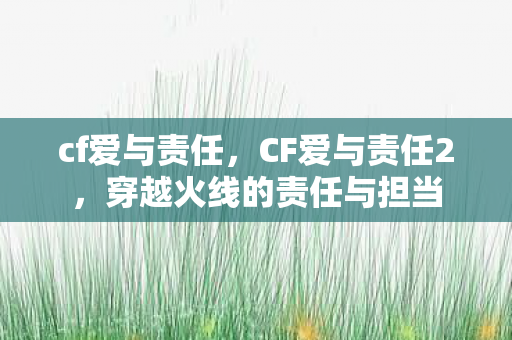 cf爱与责任，CF爱与责任2，穿越火线的责任与担当
