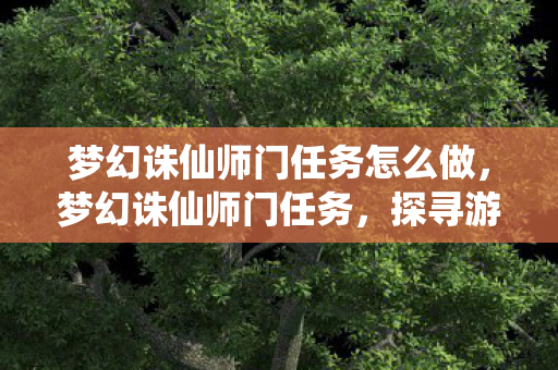 梦幻诛仙师门任务怎么做，梦幻诛仙师门任务，探寻游戏中的师徒情缘与奇妙冒险