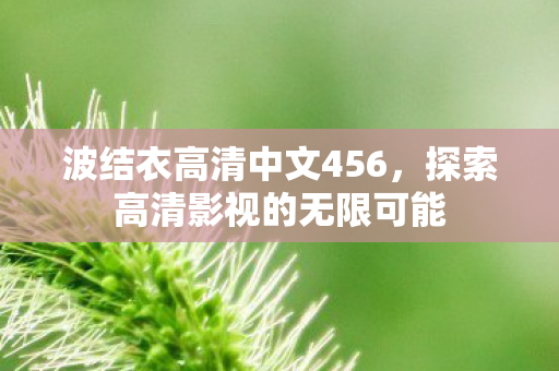 波结衣高清中文456，探索高清影视的无限可能